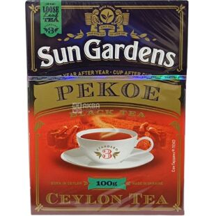 Sun Gardens, PEKOЕ, 100 г, Чай Сан Гарденс, Пекое, черный, крупнолистовой