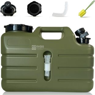 Бутель Каністра 11 л для води з краном та ручкою, зелений, ViO PET-TG 11L