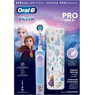 Oral-B Pro Kids, Дитяча електрична зубна щітка Крижане серце з футляром Орал-Бі, з 3-х років 
