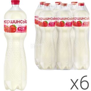 Моршинська, Упаковка 6 шт. х 1,5 л, Напій негазований соковмісний Полуниця