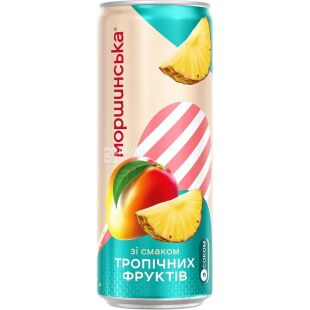 Моршинська, 0,33 л, Лимонада Напій газований соковмісний Тропічні фрукти, ж/б 