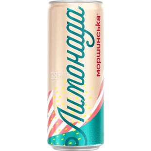 Моршинська, 0,33 л, Лимонада Напій газований соковмісний Тропічні фрукти, ж/б 