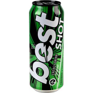 Best Shot Original, 0,5 л, Напиток энергетический газированный Бест Шот, ж/б
