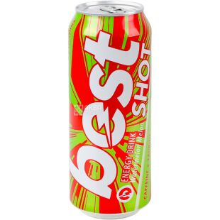 Best Shot Watermelon-Melon, 0,5 л, Напій енергетичний Кавун-Диня газований Бест Шот, ж/б