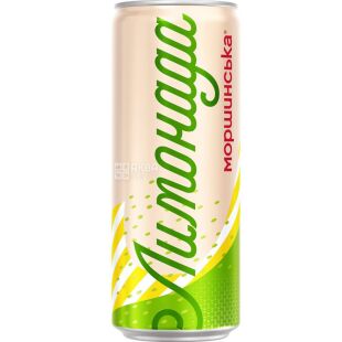 Моршинська Лимонада, 0,33 л, Напій газований соковмісний Яблуко, ж/б