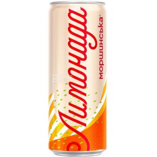 Моршинская Лимонада, 0,33 л, Напиток газированный сокосодержащий Грейпфрут, ж/б