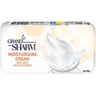 Grand Шарм, 5 шт. х 70 г, Мило тверде, Зволожуючий крем