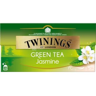Twinings Jasmine, 25 шт., Чай зеленый ароматизированный с Жасмином, Твайнингс, в пакетиках