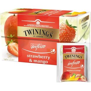 Twinings Infuso Strawberry Mango, 20 шт., Чай фруктовый Клубника и Манго, Твайнингс, в пакетиках