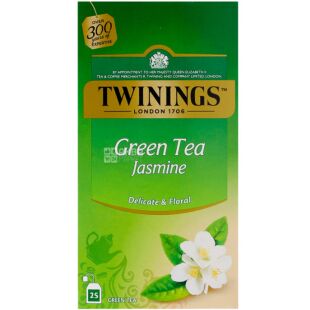 Twinings Jasmine, 25 шт., Чай зелений ароматизований з жасмином,Твайнінгс, у пакетиках