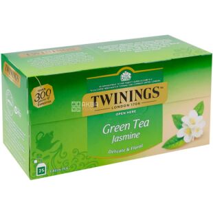 Twinings Jasmine, 25 шт., Чай зеленый ароматизированный с Жасмином, Твайнингс, в пакетиках