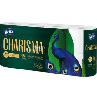 Grite Charisma Luxury, 8 рул., Туалетний папір Грите Харизма Люксери, 4-х шаровий