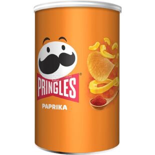 Pringles, 70 г, Чипси картопляні, Paprika, тубус