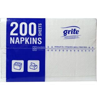 Grite Super Extra, 200 pcs., Grite dispenser wipes, two-layer, V-fold, white, 165x220 mm