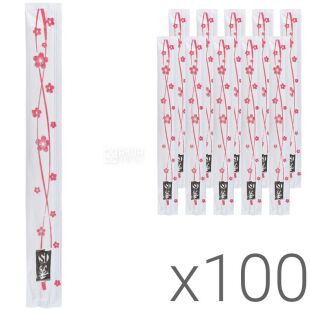 Джей Ес, Палочки бамбуковые для еды, в индивидуальной упаковке, 100 шт.