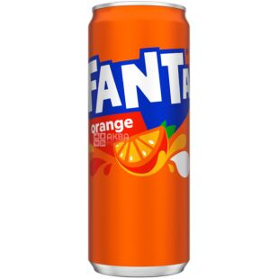 Fanta Portocale, 0,33 л, Напиток газированный сокосодержащий Апельсин Фанта, ж/б