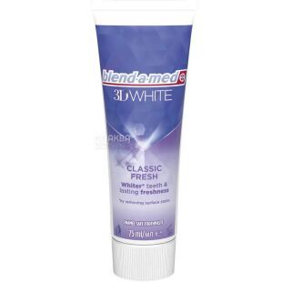 Blend-a-med 3D White, 75 мл, Зубна паста Відбілююча Класична Свіжість Бленд-а-мед