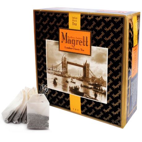 Magrett, 100 шт., чай, черный, London Classic