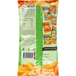 Gonzo, 150 г, Снеки кукурудзяні кільця зі смаком Грибів Гонзо