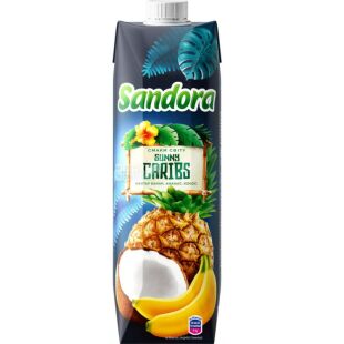 Sandora Sunny Caribs, 0,95 л, Нектар Банан-Ананас-Кокос Сандора