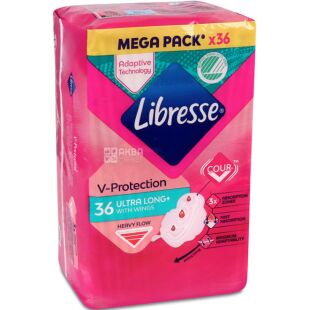 Libresse, Ultra Long, 36 шт., Прокладки гігієнічні, Ультра Лонг, 5 крапель
