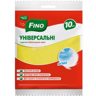 Fino, 10 шт., Салфетки универсальные мягкие Фино, 320 х 360 мм, в ассортименте