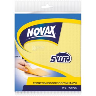 Novax, 5 шт., Салфетки влагоабсорбирующие Новакс, губчатые, 157 х 145 мм, в ассортименте