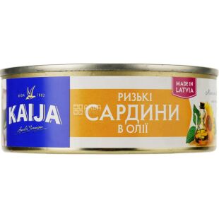 Kaija, 240 г, Сардина атлантична в олії, з ключем