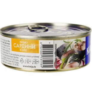 Kaija, 240 г, Сардина атлантична в олії, з ключем