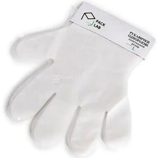 Pack Lab, 100 шт., Размер L, Перчатки одноразовые полиэтиленовые Пак Лаб
