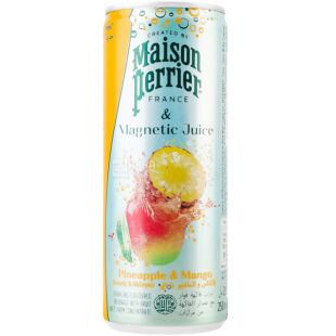 Perrier & juice, 0,25 л, Перье, Напиток сокосодержащий Ананас и Манго, ж/б