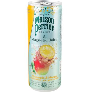 Perrier & juice, 0,25 л, Пер'є, Напій соковмісний Ананас і Манго, ж/б
