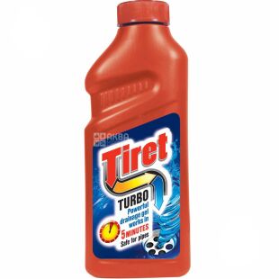 Tiret Turbo, 500 мл, Гель для усунення та профілактики засмічень в трубах