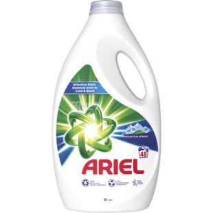 Ariel, 2,25 л, Гель для прання білого та кольоровго одягу Гірське джерело, Аріель