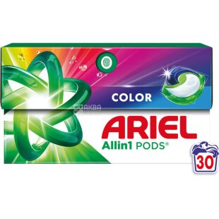 Ariel Pods All-in-1 Color, 27 шт., Капсулы для стирки цветных вещей Ариэль