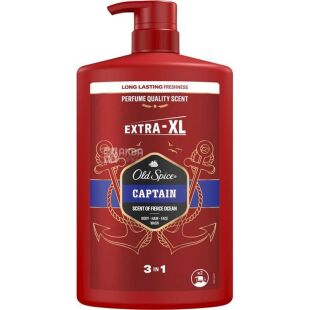 Old Spice 3-в-1 Captain, 1000 мл, Гель для душа + шампунь Олд спайс
