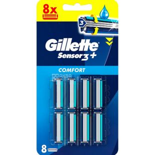 Gillette Sensor, 8 шт., Сменные картриджи для бритвы Plus Comfort Джиллетт