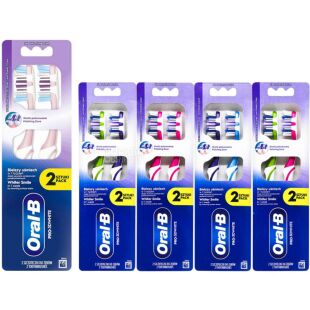 Oral-B Pro 3D White, 2 шт., Зубна щітка сідбілювання Орал-Б, середньої жорсткості, в асортименті