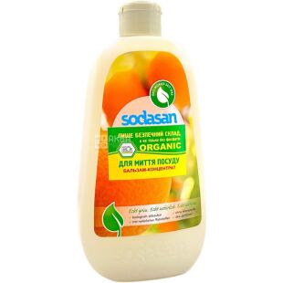Sodasan, 500 мл, Бальзам-концентрат для миття посуду, Апельсин