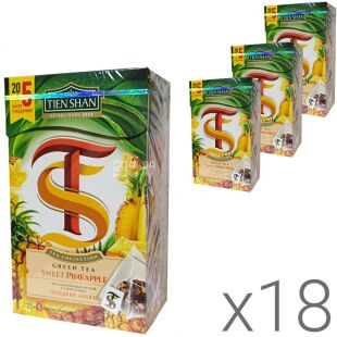 Тянь Шань, Pineapple, 20 пак., Чай с ананасом, зеленый, упаковка 18 шт.