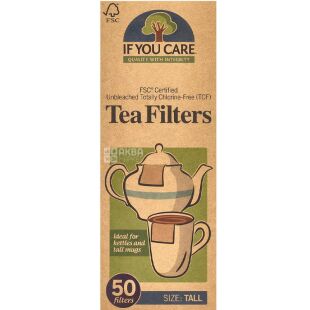 If You Care, 50 шт., Фильтр-пакеты для заваривания чая, 110 х 110 мм