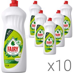 Fairy, Зелене яблуко, 1 л, Упаковка 16 шт., Рідкий засіб для миття посуду