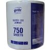 Grite Jumbo, 1 рул., Бумажные полотенца Грите, 2-слойные, белые, 750 листов, 224 х 200 мм, 150 м