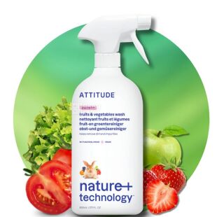 Attitude, 800 мл, Средтво для мытья овощей и фруктов, спрей, на основе минералов и растений