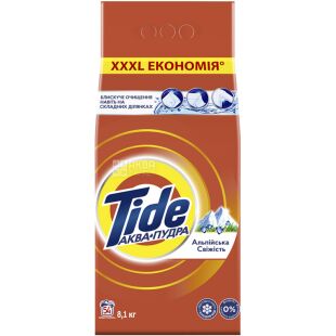 Tide Alpine Freshness, 8,1 кг., Пральний порошок для білого та кольорового одягу Альпійська cвіжість, Тайд Аква-Пудра 