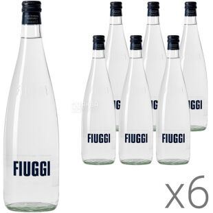 Fiuggi, Sparkling, Упаковка 6 шт. х 0,75 л, Минеральная вода слабогазированная, Фьюджи, стекло