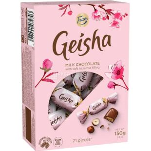 Fazer Geisha, 150 г, Конфеты шоколадные, с тертым орехом, Фазер