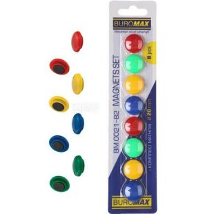 Buromax, 8 шт., Набір магнітів, Асорті
