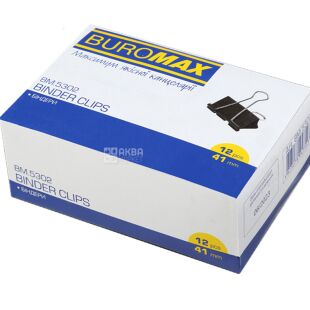 Buromax, 12 шт., Біндери № 41, чорні