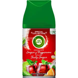 Air Wick Freshmatic, 250 мл, Освіжувач повітря Фруктова Сангрія з прянощами, змінний балон
